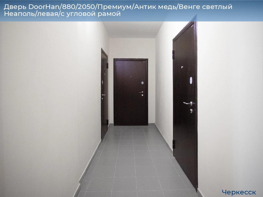 Дверь DoorHan/880/2050/Премиум/Антик медь/Венге светлый Неаполь/левая/с угловой рамой, cherkessk.doorhan.ru