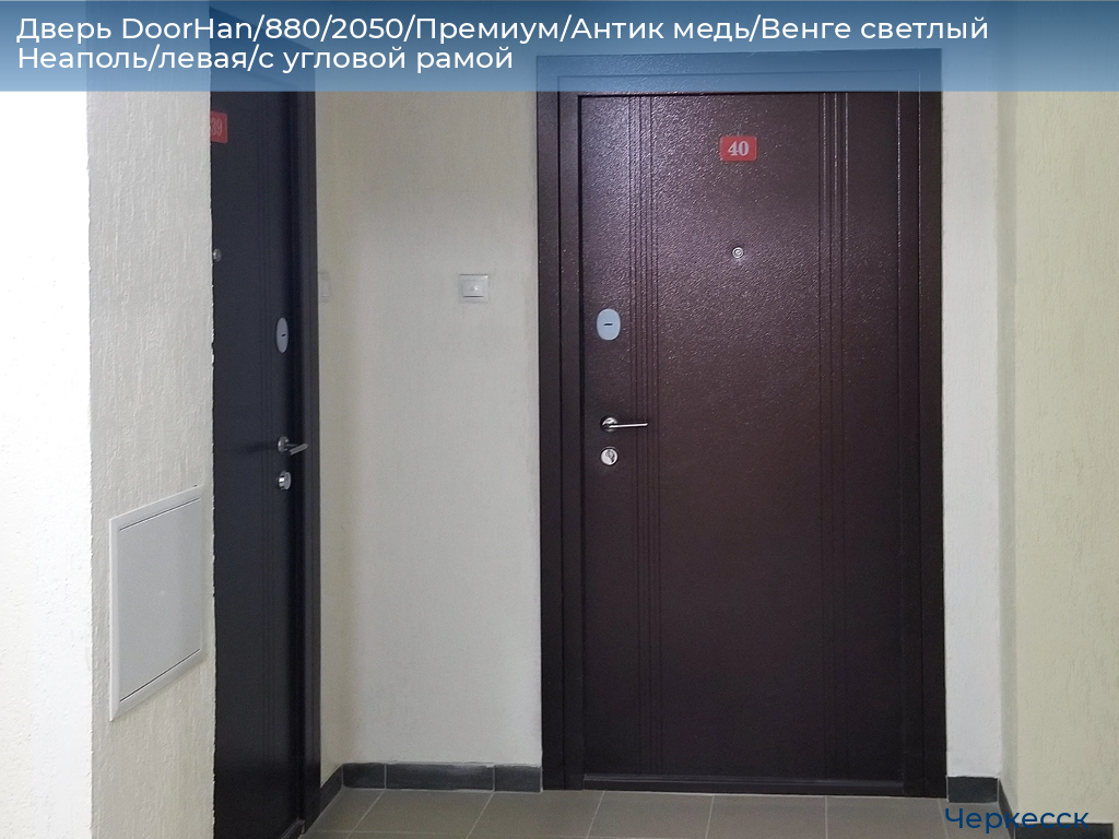 Дверь DoorHan/880/2050/Премиум/Антик медь/Венге светлый Неаполь/левая/с угловой рамой, cherkessk.doorhan.ru